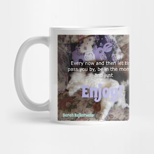 Tuxedo Cat Purple Enjoy Inspirational Quote Mug